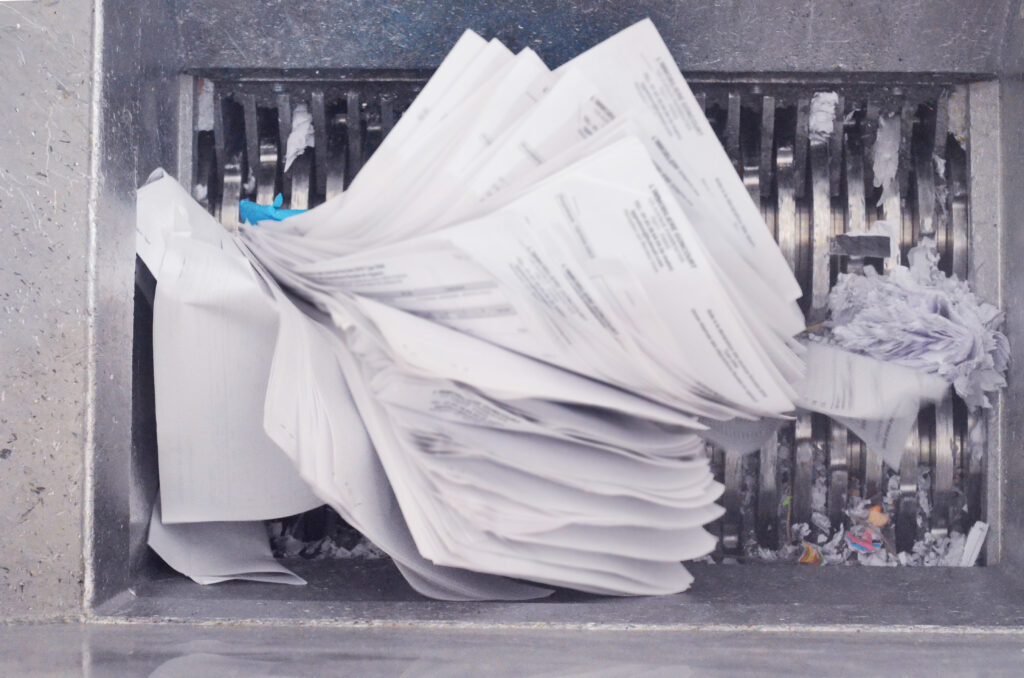 destruction documents confidentiels