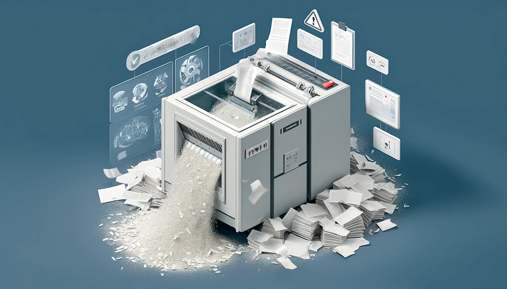 Destruction de document papier par pulvérisation