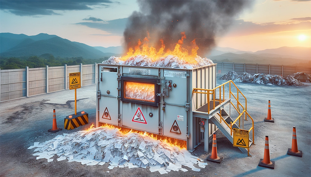 Destruction de documents papier par incinération