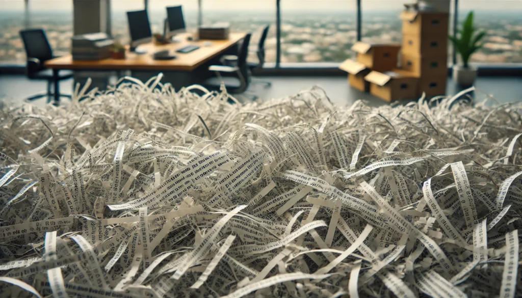 destruction de documents par dechiqueteuse