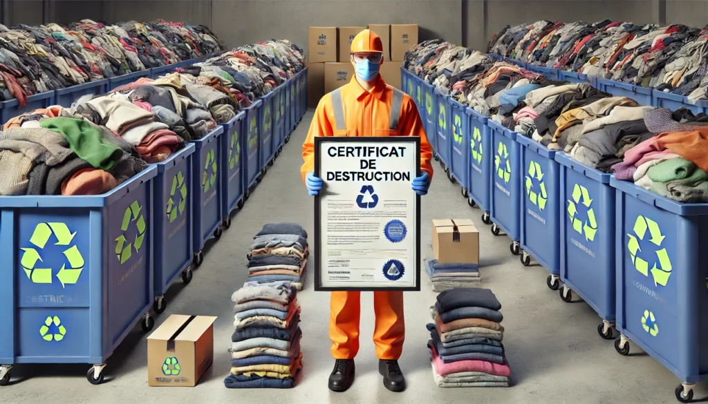 Certificat de destruction du textile