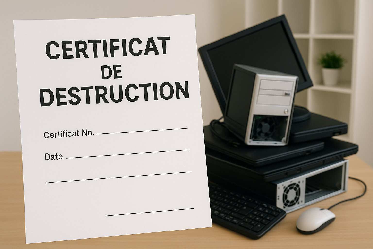 Certificat de destruction de matériel informatique