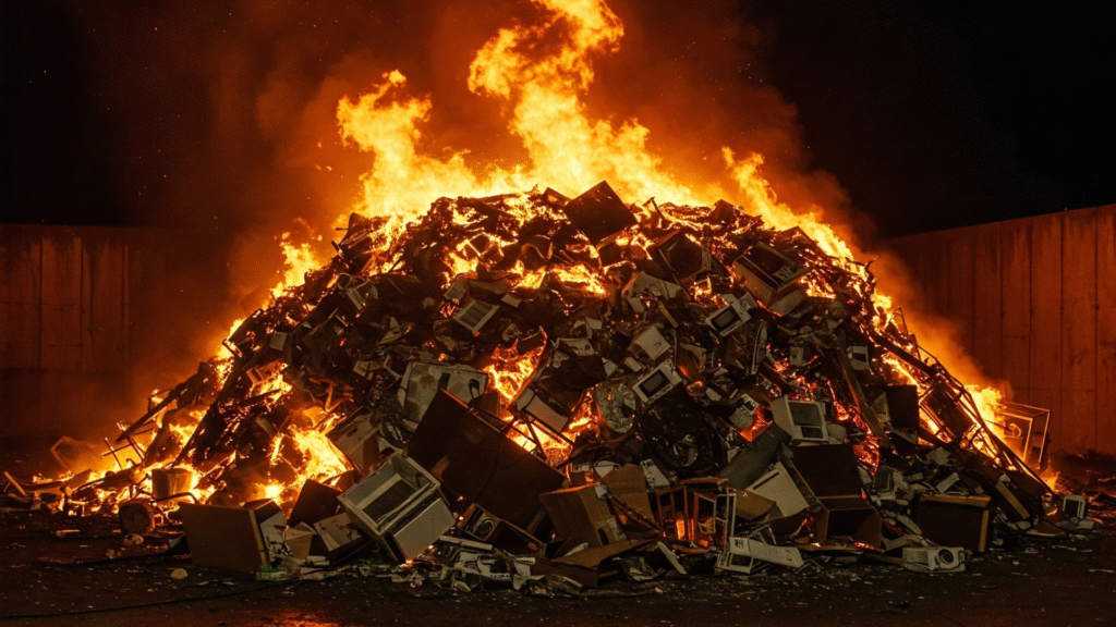 Destruction de marchandise par incinération