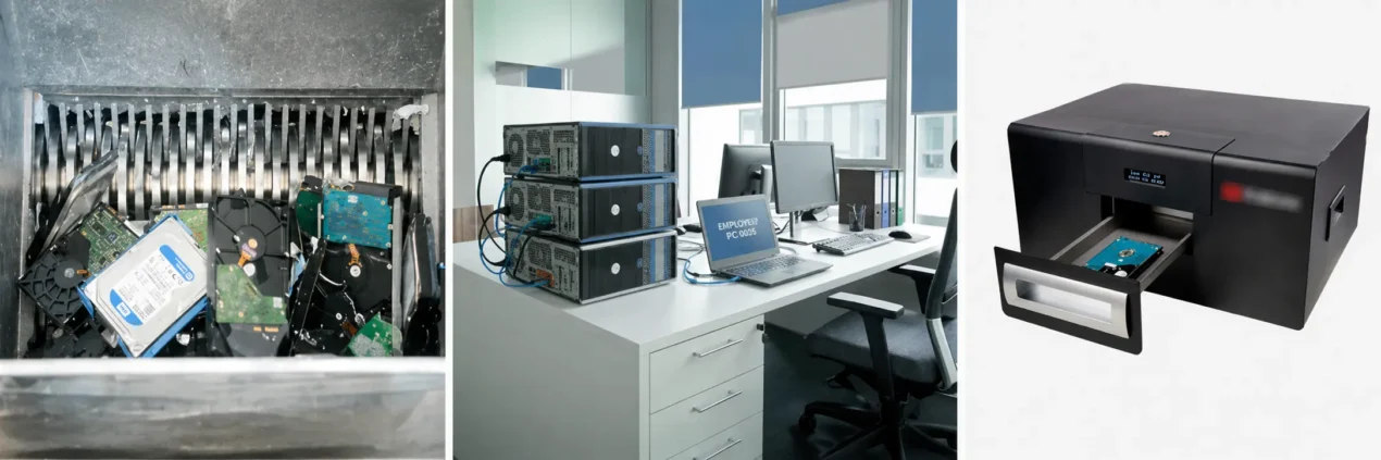 3 métodos para destruir un disco duro en la empresa: trituración, borrado seguro y desmagnetizado