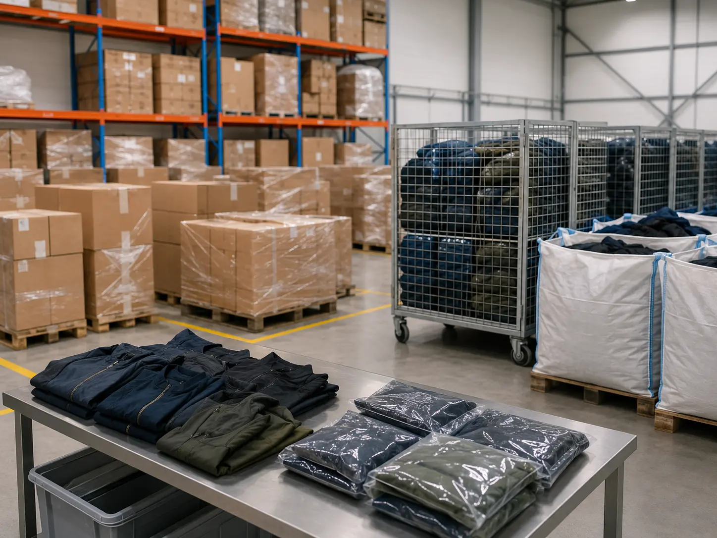 PFAS textiles 2026 stockés en entrepôt