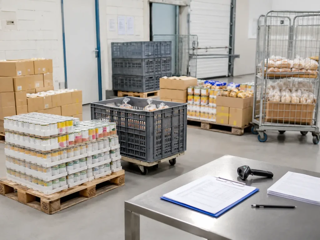 Retrait rappel produits alimentaires avec stocks isolés en entrepôt