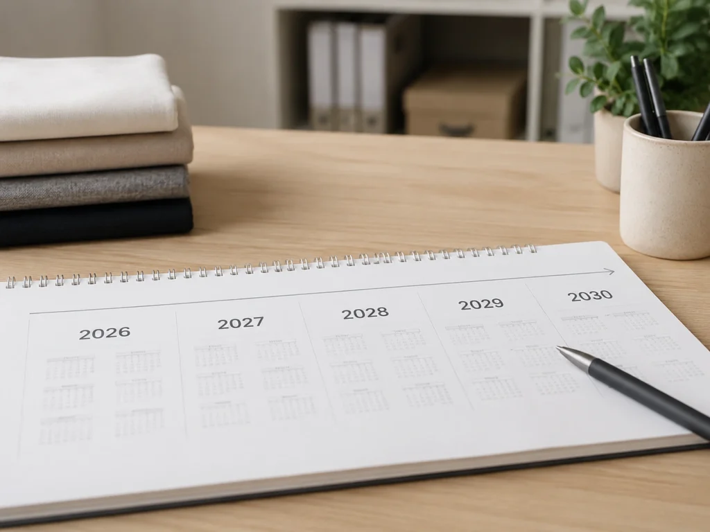 Vue d’un planning illustrant le calendrier ESPR textiles 2026 2030