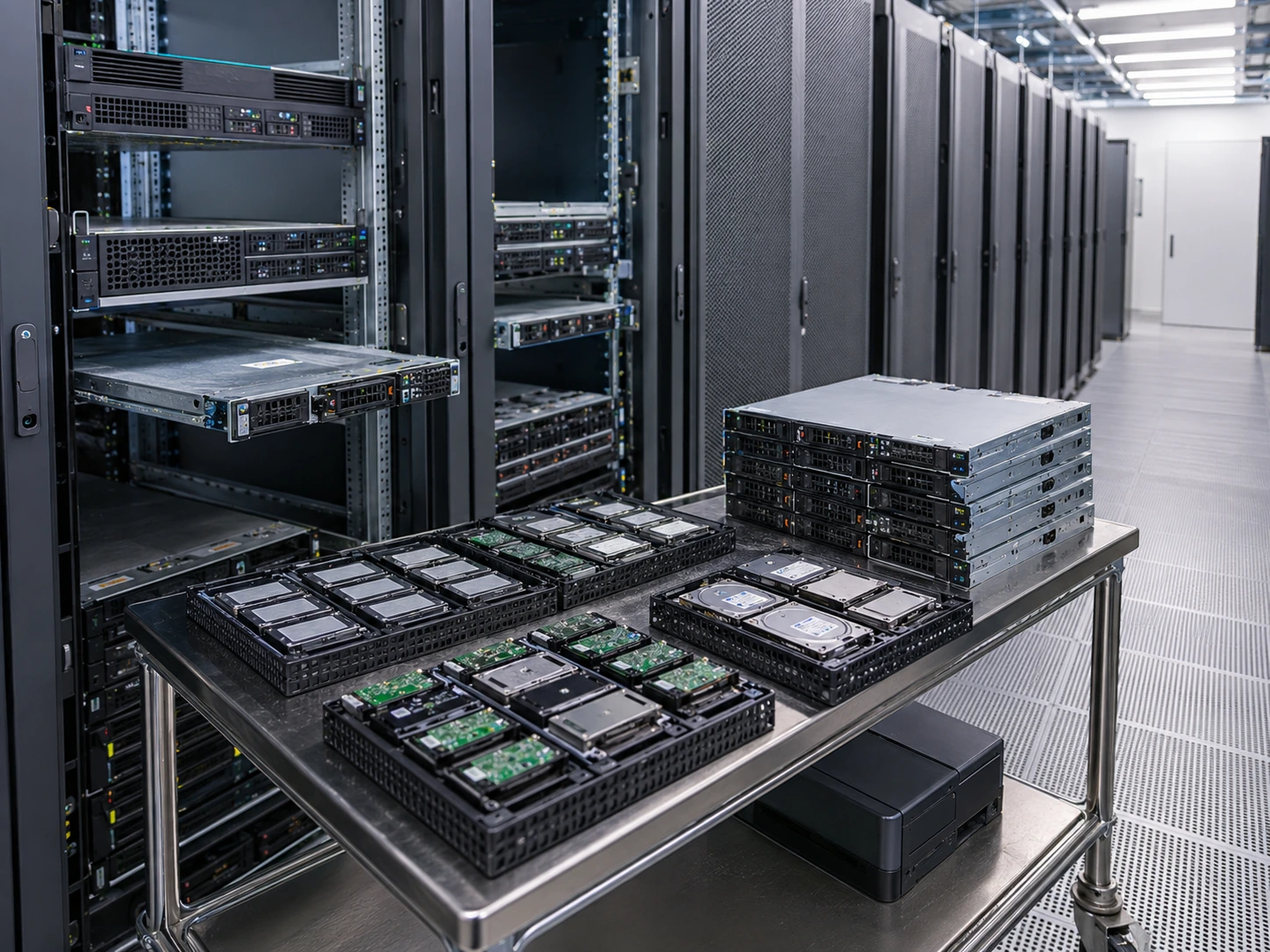 Destruction de disques durs en data center